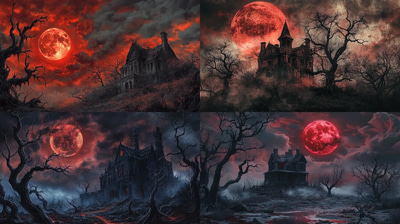 Decaying Graveyard at Twilight - Horror Art - Atmospheric Gothic Wall Art for Dark Ambiance and Creative Spaces