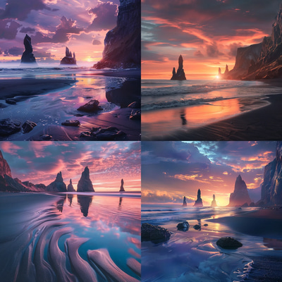 Obsidian Shore Cosmic Beach Concept - Immersive Environment Art for Concept Artists and Storytellers