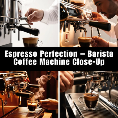 Espresso Perfection - Barista Coffee Machine Close-Up - Cinematic Stock Video for Food & Beverage Creatives