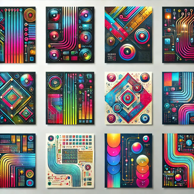 Colorful Tech Posters - Bright Digital Collection - Vibrant Tech-Inspired Wall Art for Modern Spaces and Creative Environments 2025-2026