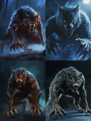 Monstrous Werewolf Art - Dark Horror Creature Illustrations for Immersive Storytelling and Creative Projects