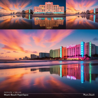 Miami Beach Hyperlapse - Neon Sunset - Cinematic Travel Stock Video for Tourism and Adventure Creators 2025-2026