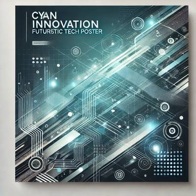 Cyan Innovation - Futuristic Tech Poster - Sleek Modern Wall Art for Tech Enthusiasts and Workspace Inspiration 2025
