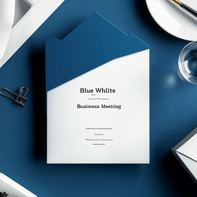 Blue White Modern Business Meeting Invite - Sleek Corporate Invitation for Professional Events and Networking