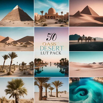 50 Oasis Desert LUT Pack - Cinematic Color Grading LUTs for Vibrant Desert and Outdoor Visuals
