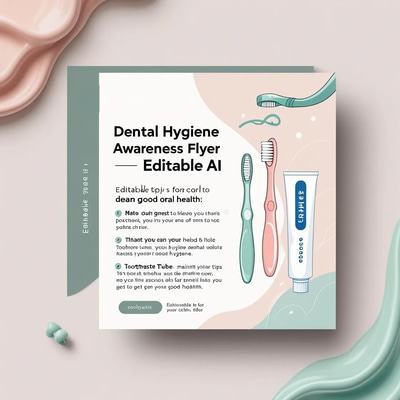 Dental Hygiene Awareness Flyer - Editable AI - Professional Healthcare Marketing Template for Impactful Wellness Campaigns
