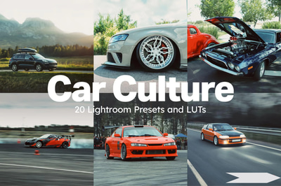 20 Car Culture Presets & LUTs Pack - Cinematic Automotive Color Grading for Photoshop and Video Projects 2025-2026