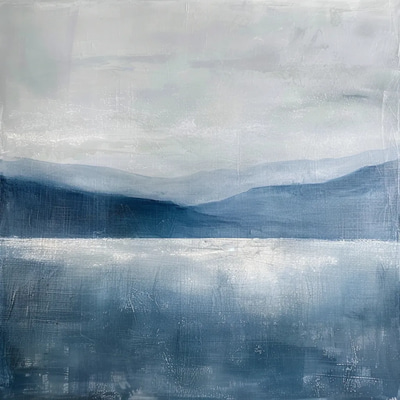 Cool Gray Blue Color Field - Serene Abstract Color Field Painting for Contemporary Spaces and Creative Projects