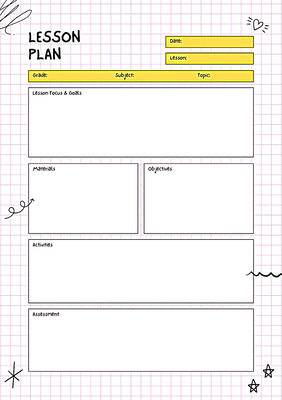 Doodle Style Lesson Plan - Fun Grid Layout - Playful Educational Templates for Engaged Teaching and Creative Course Design
