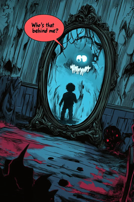 Character Finds Haunted Object Comic - Dark Horror Comic Art for Immersive Storytelling and Graphic Creators