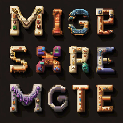 Pixel Art Alphabet Letter Set - Retro Pixel Typography for Creative Pixel Art Projects and Game Design