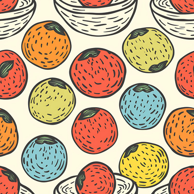 100 Kitchen Essentials Patterns - Vibrant Food & Fruit Digital Prints for Creative Culinary Projects