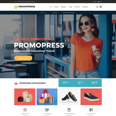 PromoPress Promotional PrestaShop Theme - Sleek Commercial Theme for Engaging Online Stores and Marketing Campaigns