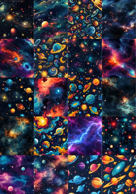 100 Quantum Universe Patterns - Futuristic Digital Grid Designs for Creators and Innovators