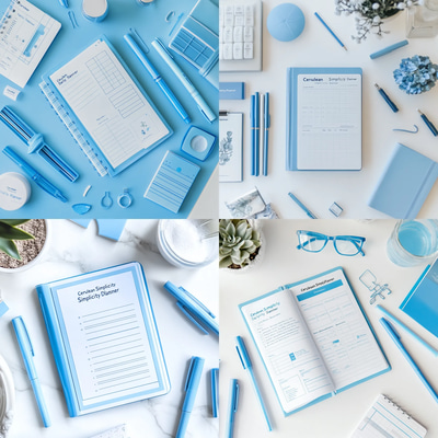 Cerulean Simplicity Daily Planner - Streamlined Productivity Tool for Effective Time Management and Goal Setting