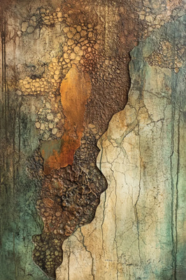 Layered Texture Abstract Painting - Expressive Traditional Art for Creative Spaces and Artistic Projects