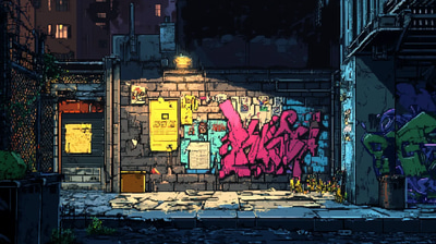 Graffiti Style Pixel Text Vibrant & Bold - Retro-Inspired Pixel Typography for Dynamic Digital Art and Creative Projects
