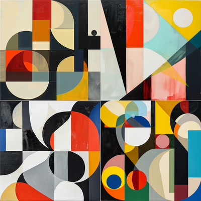 Geometric Abstract Bold High-Contrast Shapes - Vibrant Geometric Abstraction Art for Creative Prints and Digital Projects