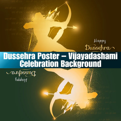 Dussehra Poster - Vijayadashami Celebration Background - Vibrant Festive Illustration for Event Promotions and Cultural Designs