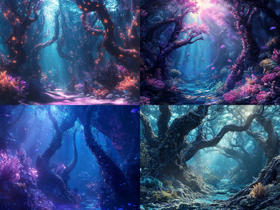 Coral Spires Aquatic Urban Oasis - Digital Urban Environment Art for Immersive Cityscapes and Creative Projects