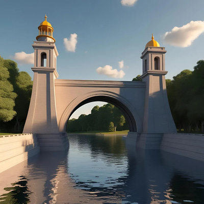 Artistic Dam Illustration STL - Detailed 3D Printing Model for Creative Designers and Hobbyists
