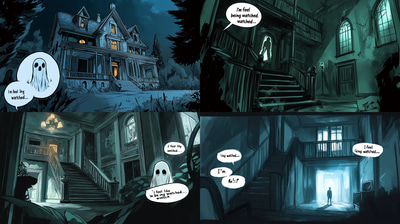 Ghostly Figure Comic Panel - Dark Horror Comic Art for Immersive Storytelling and Visual Impact