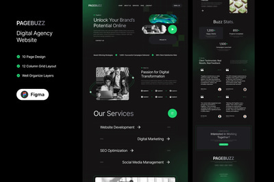 Pagebuzz - Figma Website Template for Agencies with Modern UX/UI Flow and Rapid Customization
