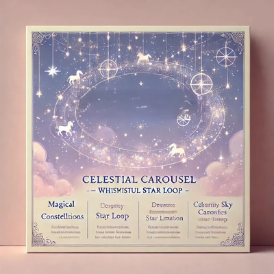 Celestial Carousel - Whimsical Star Loop - Cinematic Motion Background for Creative Videos and Digital Projects