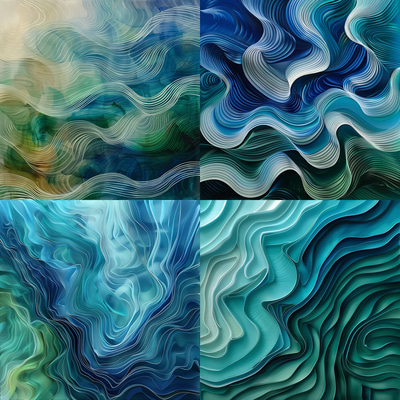 Kinetic Abstract Flowing Wave Patterns - Dynamic Abstract Art for Contemporary Creative Spaces