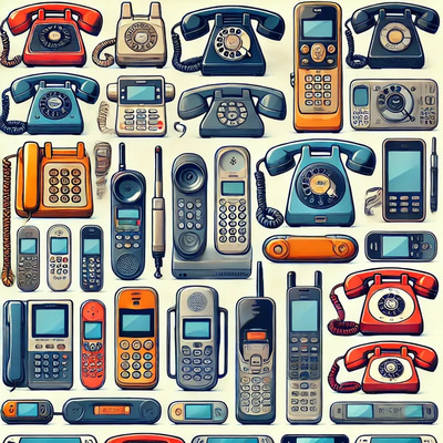 150+ Telephone Device Vector Set - Retro & Modern Phone Illustrations for Designers and Tech Creators