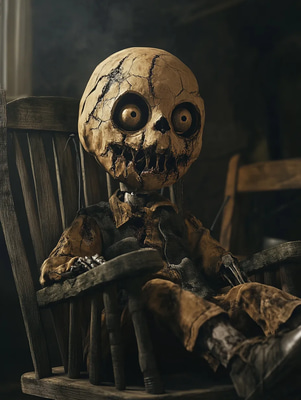 Cracked Haunted Doll - Dark Horror Character Art for Immersive Storytelling and Creative Projects