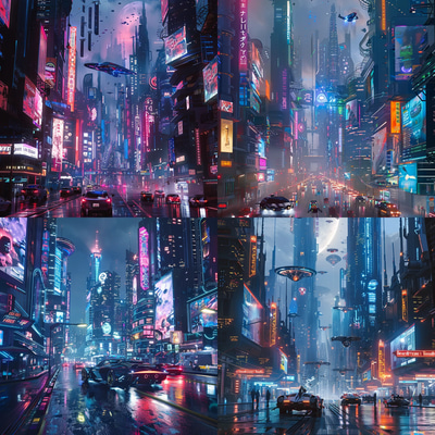 Neon Spire Megalopolis - Vertical Future City Concept - Cinematic Environment Concept Art for Designers and Futurists