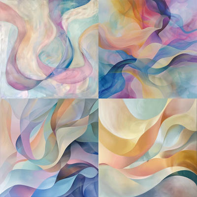 Lyrical Abstract Fluid Sinuous Composition - Expressive Abstract Art for Creative Spaces and Visual Storytelling