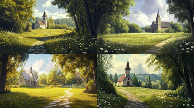Quiet Countryside View - Serene Rural Landscape Art for Tranquil Home and Office Décor
