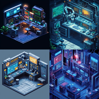 High-Tech Lab Isometric Pixel Art - Detailed Isometric Pixel Art for Game Developers and Digital Creators