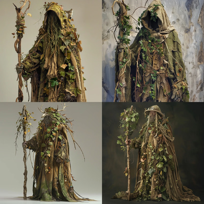 Grove Weaver - Druidic Garb Concept - Mystical Costume Concept Art for Fantasy Creators and Designers