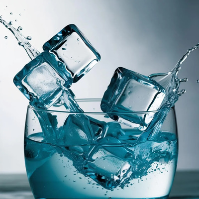 Ice Splash Moment - Water in Crystal Clarity - Cinematic Food & Beverage Stock Video for Creative Visuals and Marketing
