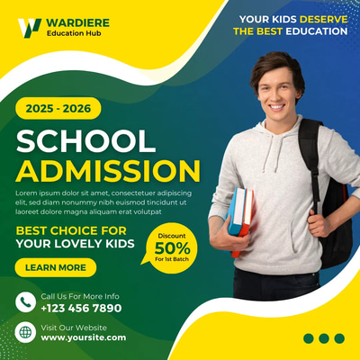School Admission Promo - Colorful Modern Instagram - Vibrant Instagram Templates for School Enrollment Campaigns and Educators