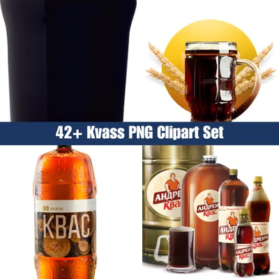42+ Kvass PNG Clipart Set - Vibrant Food & Beverage Vector Illustrations for Creative Branding and Digital Design