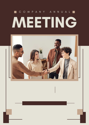 Brown Beige Company Annual Meeting Invite - Elegant Corporate Invitation for Professional Business Events and Networking