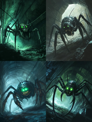 Giant Insect Monster Artwork - Dark Horror Creature Design for Artists and Storytellers