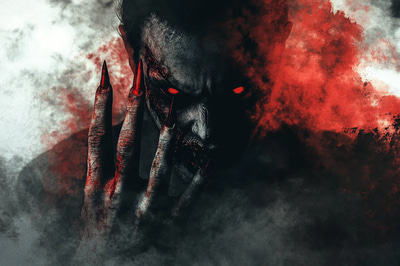 Man With Claws In Shadows - Dark Digital Horror Portraits for Creators and Storytellers