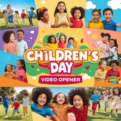 Children's Day Intro - Happy Celebration Video - Vibrant Video Opener Template for Kids' Events and Festive Projects