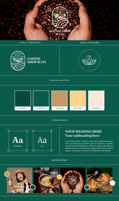 Brew Craft Coffee Shop Brand Kit - Comprehensive Commercial Brand Style Templates for Coffee Businesses