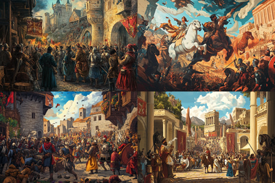 Historical Event Mural - Vibrant Street Art Graffiti for Urban Creatives and Visual Storytelling