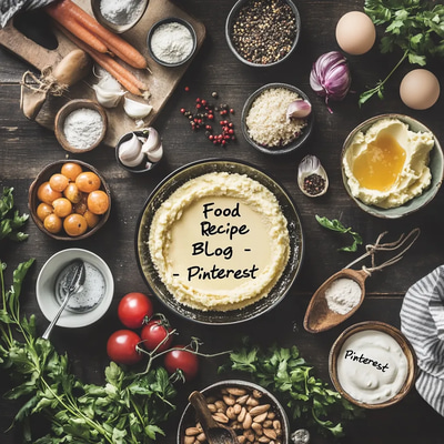 Food Recipe Blog - Pinterest Pin - Trendy Social Media Templates for Food Bloggers and Content Creators