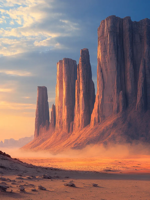 Dramatic Desert Landscape - Stunning Verdant Horizon Studio Landscape Art for Emotional, Immersive Decor and Creative Projects