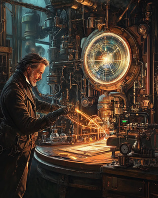 Grand Steam-Powered Ship Navigating the Skies - Steampunk Science Fiction Art for Futuristic Visual Storytelling and Creative Projects