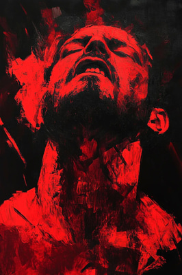 Expressionistic Portrait of a Man - Vibrant Expressionistic Portrait Art for Creative Visual Projects and Personal Collections