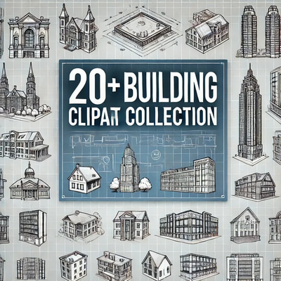 Building Structures Architectural Clipart Collection - Versatile SketchAura Graphics for Designers and Creative Projects